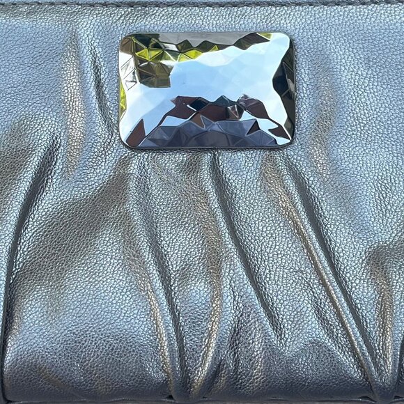 Lauren Merkin Silver Leather Party Clutch Purse - Picture 4 of 4